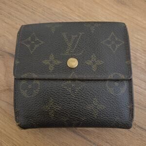 Louis Vuitton Monogram Trifold Wallet Snap Coin Purse Vintage
